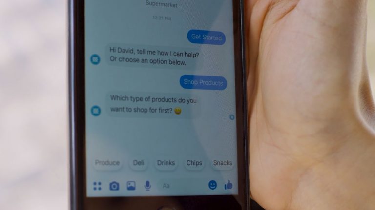 Facebook Messenger bots for business customer service example interaction