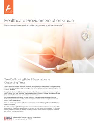 Cover Astute VoC solution guide for Healthcare Providers